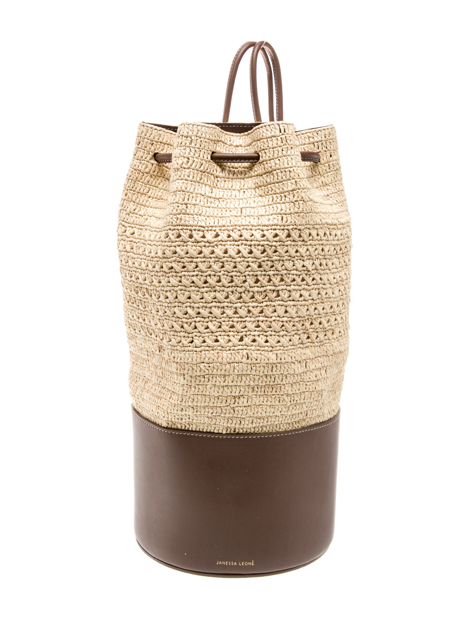 Janessa Leone Straw Bucket Bag