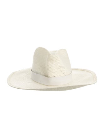 Janessa Leone Raffia Straw Fedora Hat