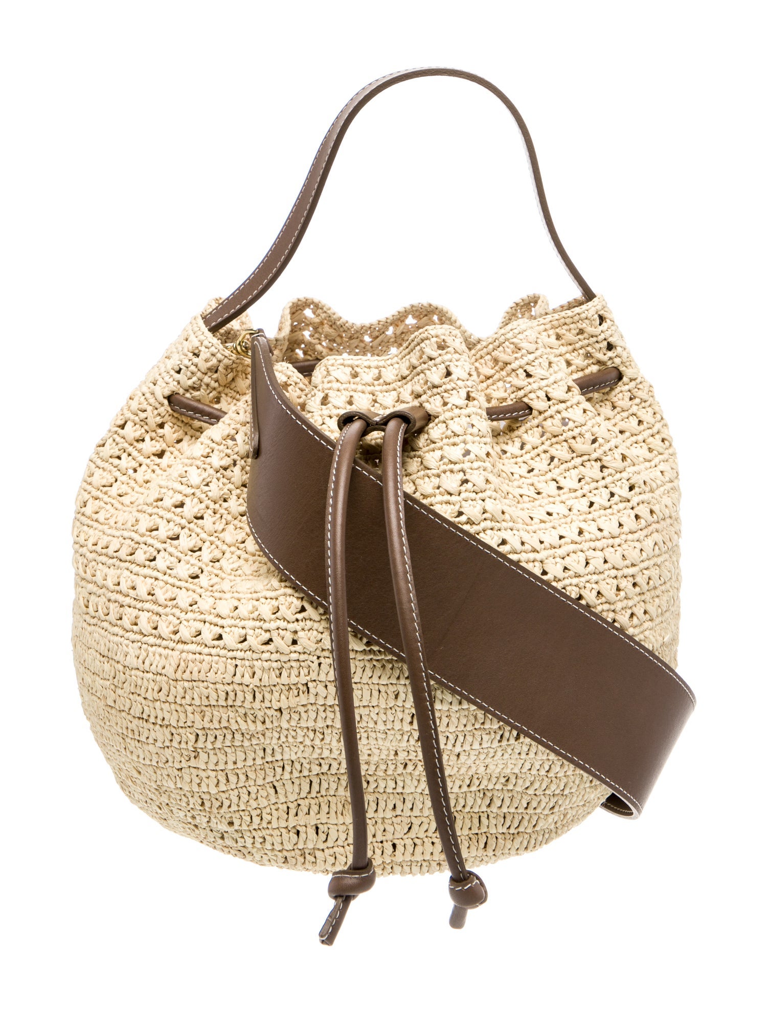 Janessa Leone Raffia Bucket Bag