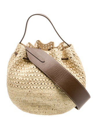 Janessa Leone Raffia Bucket Bag
