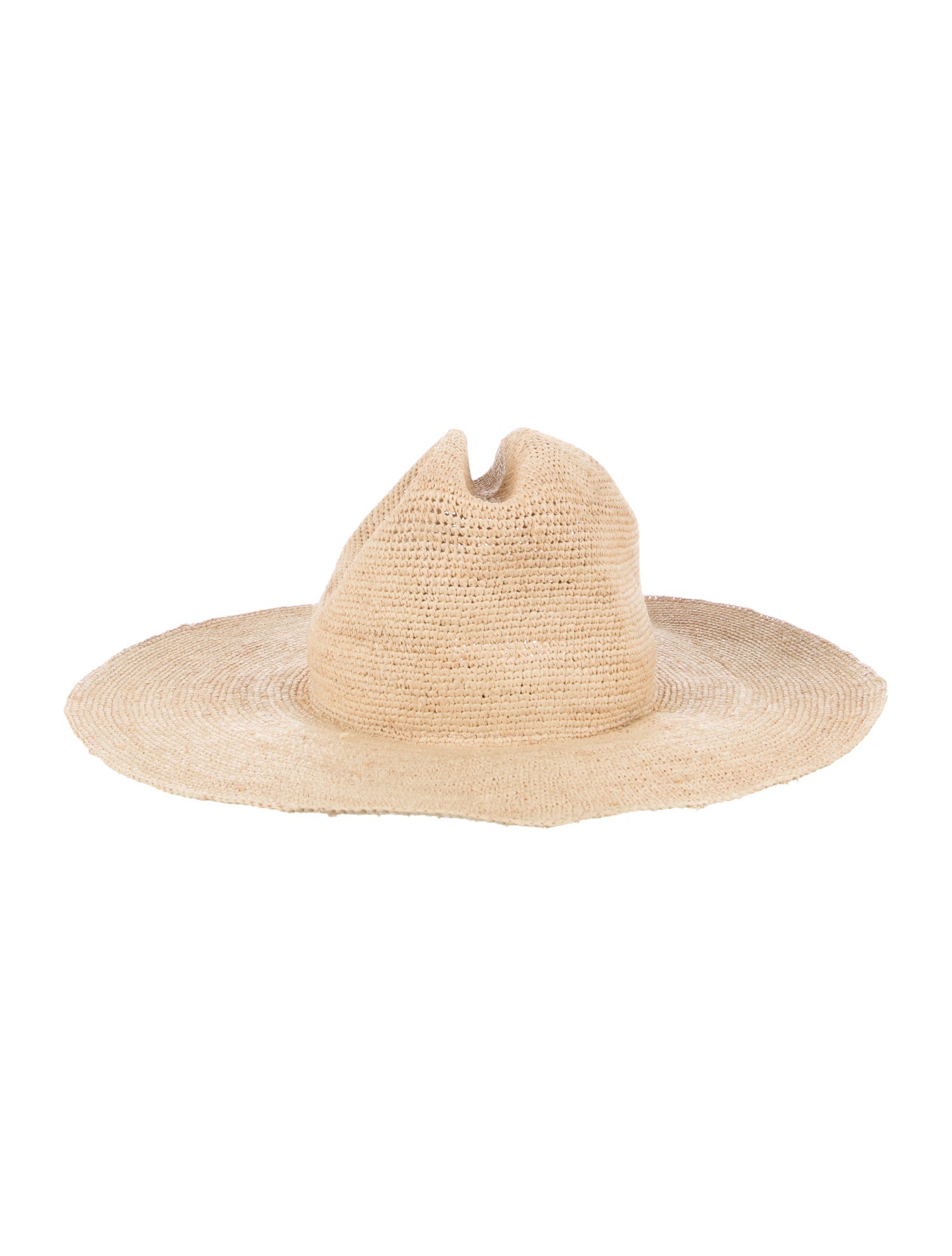 Janessa Leone Raffia Straw Wide Brim Cowboy Hat Size S