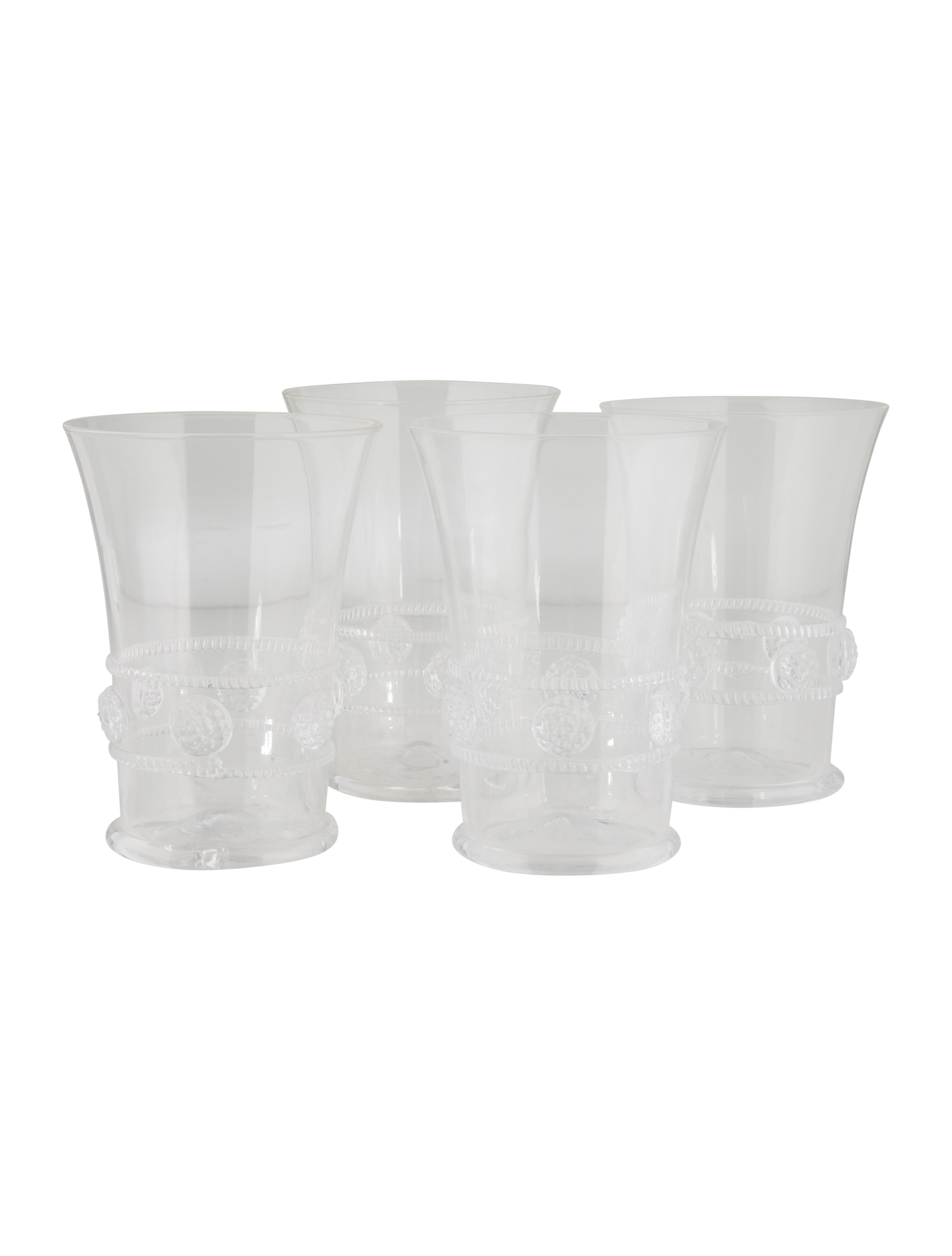 Juliska Set of 4 Isabella Tumblers Clear Drinkware & Barware