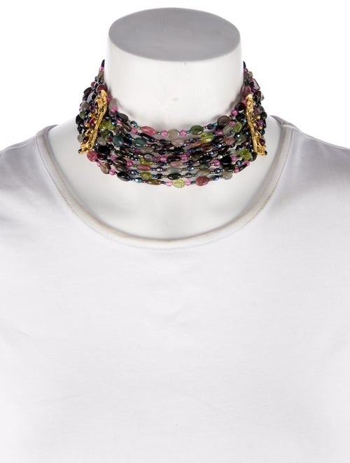 Jose and Maria Barrera Beaded Stone & Crystal Multistrand Necklace