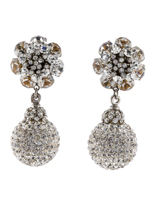 Jose and Maria Barrera Crystal Clip-On Drop Earrings