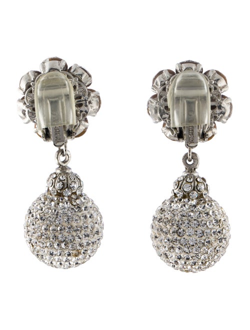 Jose and Maria Barrera Crystal Clip-On Drop Earrings