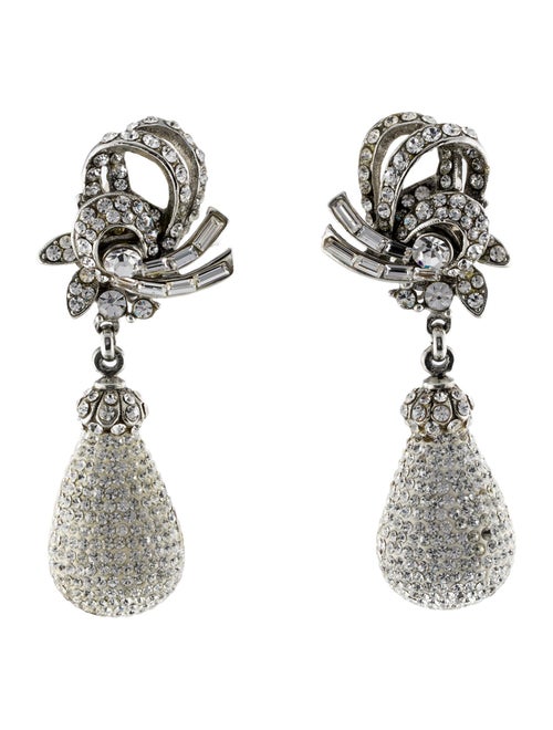 Jose and Maria Barrera Crystal Austrian Drop Clip-On Earrings