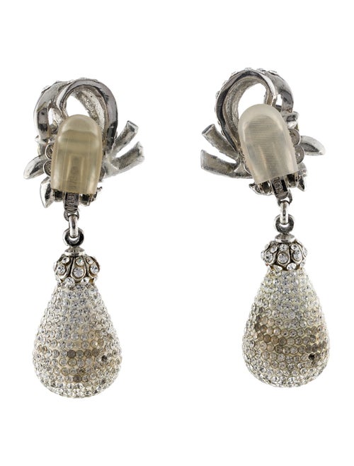Jose and Maria Barrera Crystal Austrian Drop Clip-On Earrings