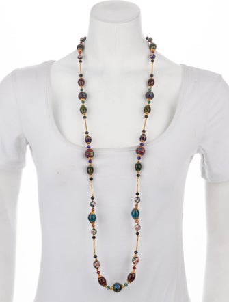 Jose and Maria Barrera Resin & Bead Strand Necklace