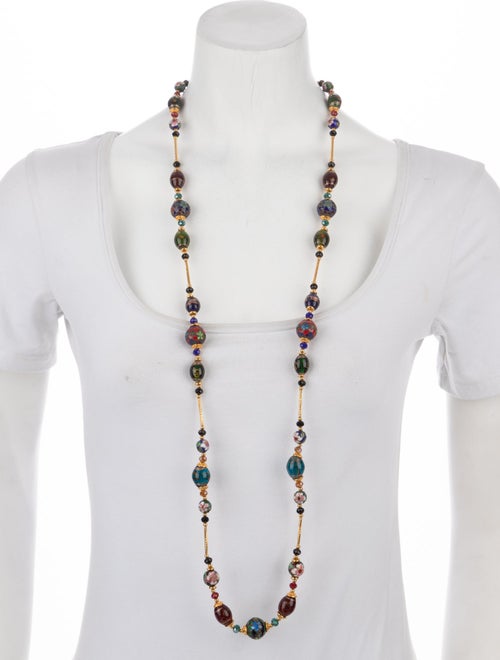 Jose and Maria Barrera Resin & Bead Strand Necklace