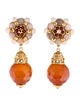 Jose and Maria Barrera Stone & Crystal Drop Clip-On Earrings