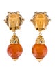 Jose and Maria Barrera Stone & Crystal Drop Clip-On Earrings