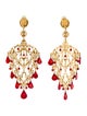 Jose and Maria Barrera Beaded Clip-On Chandelier Earrings