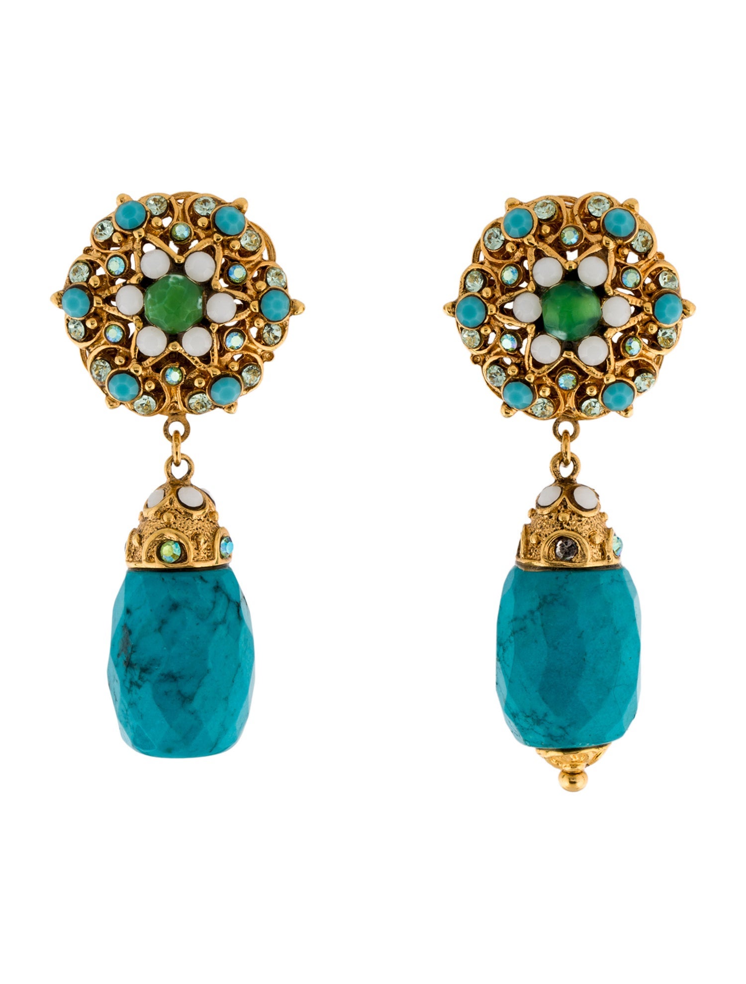 Jose and Maria Barrera Embellished Clip-On Drop Earrings