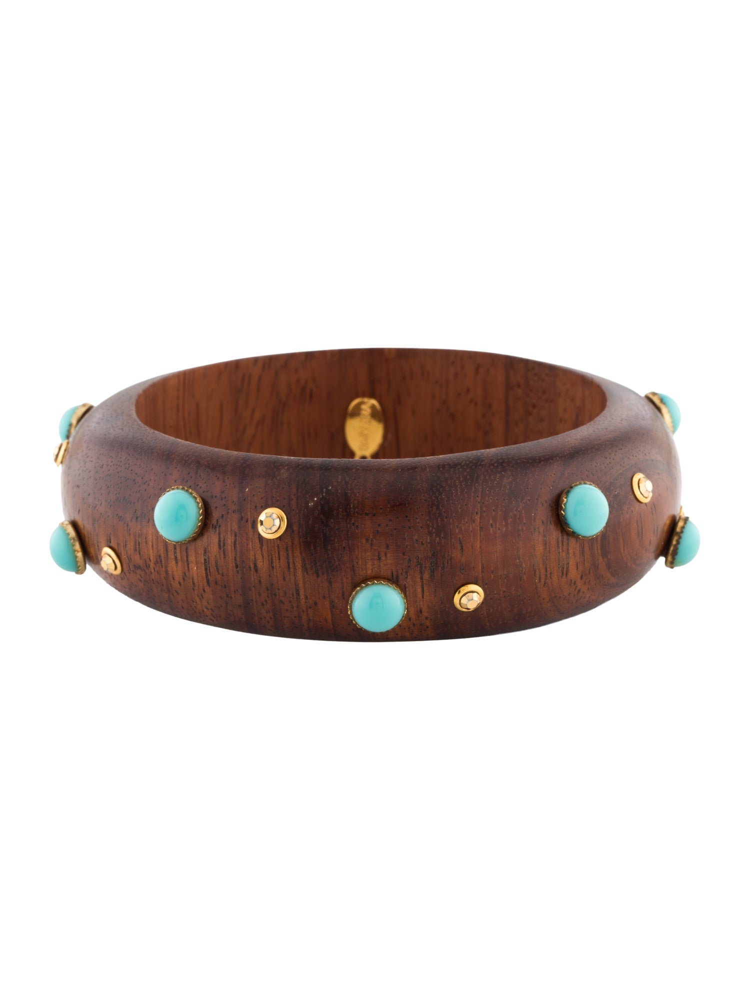 Jose and Maria Barrera Resin, Crystal & Wood Bangle Bracelet