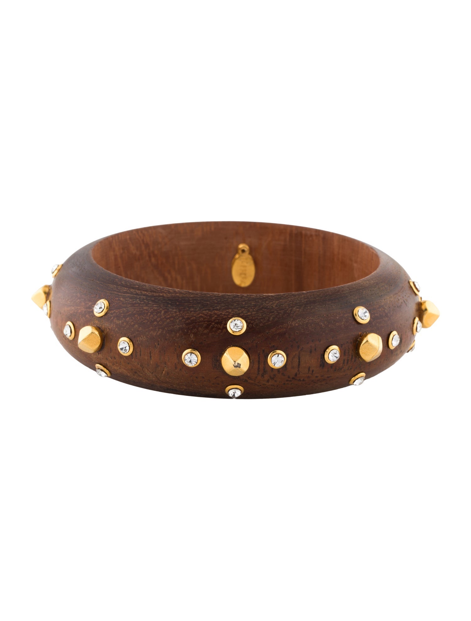 Jose and Maria Barrera Wood & Crystal Bangle Bracelet