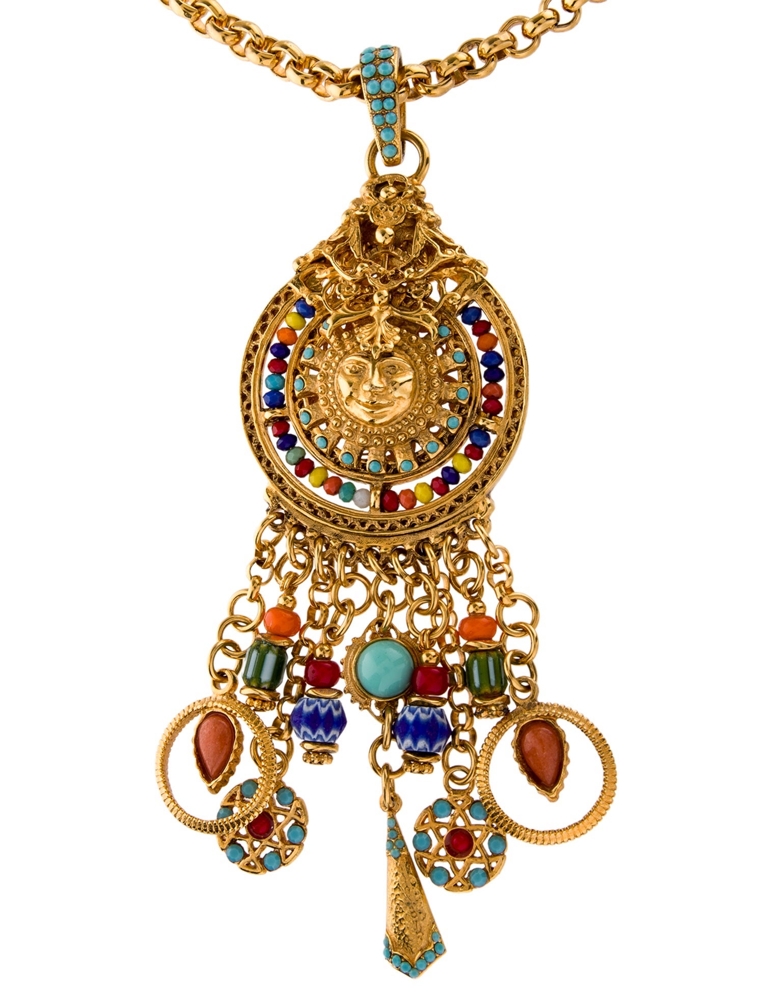 Jose and Maria Barrera Resin Pendant Necklace