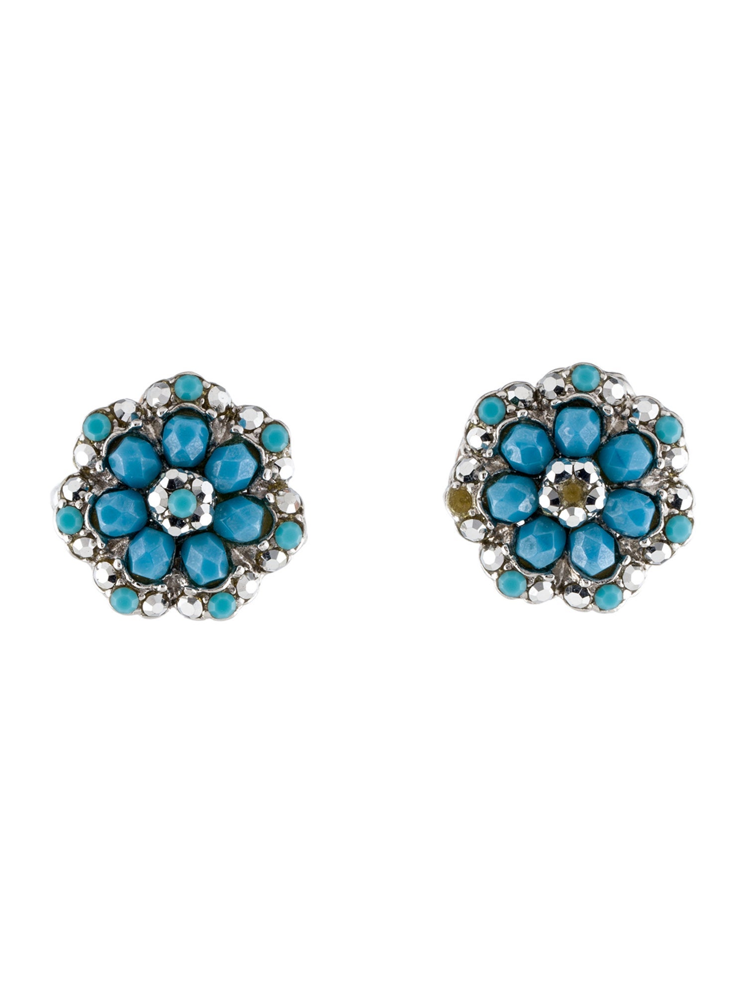 Jose and Maria Barrera Crystal Cluster Clip-On Earrings