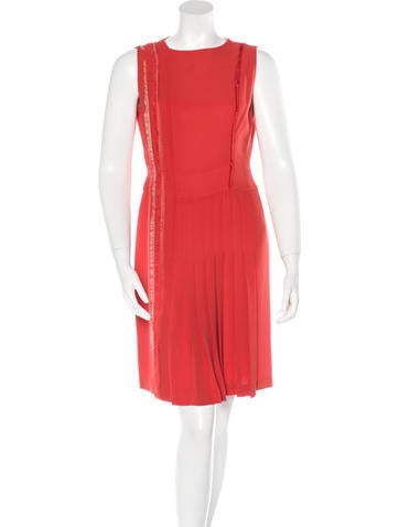 J. Mendel Silk Pleated Dress