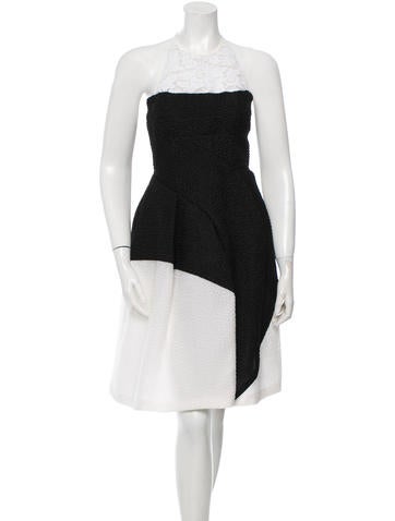 J. Mendel 2016 Lace-Inset Silk Dress