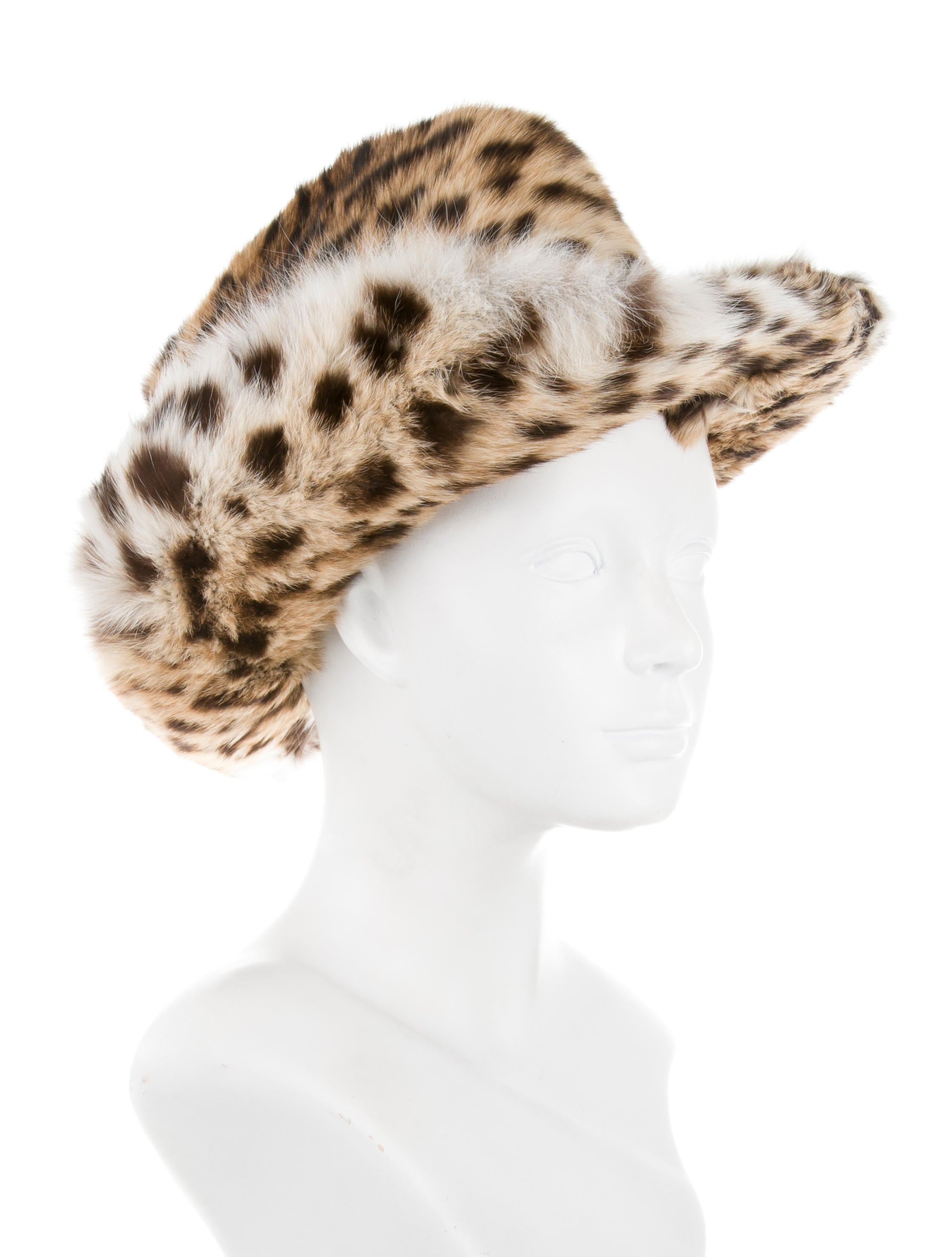 J. Mendel Leopard Print Fur Hat Accessories JME22873 The RealReal