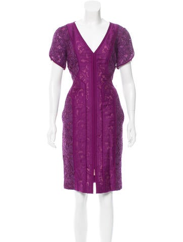 J. Mendel Lace V-Neck Dress