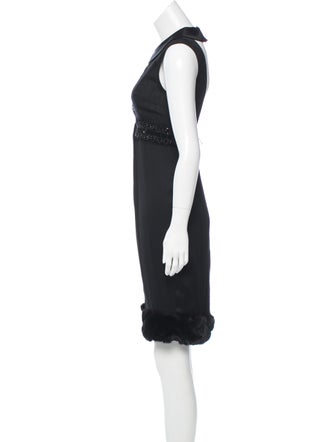 J. Mendel Mink-Trimmed Embellished Dress