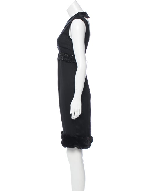 J. Mendel Mink-Trimmed Embellished Dress