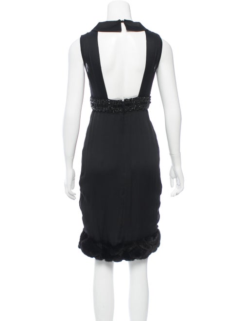 J. Mendel Mink-Trimmed Embellished Dress