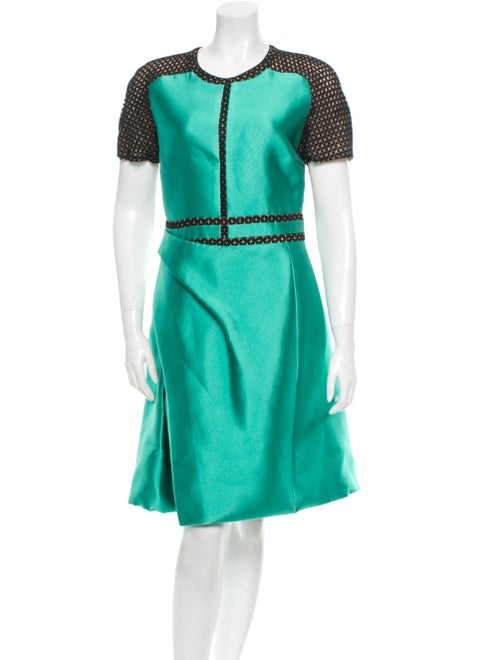 J. Mendel Silk Dress Green