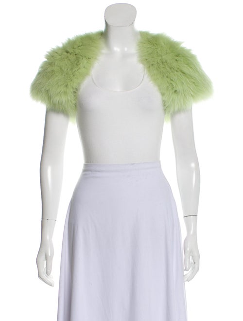 J. Mendel Cropped Fur Shrug Green