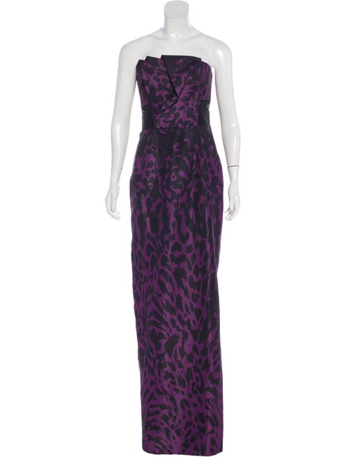 J. Mendel Printed Maxi Dress Purple