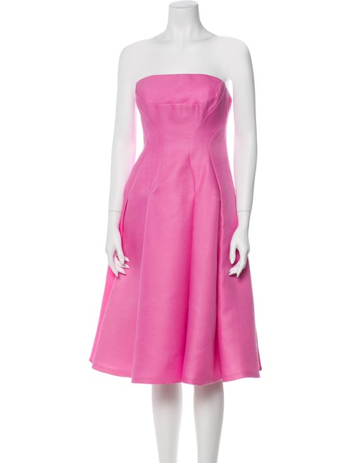 J. Mendel Strapless Flared Dress Pink