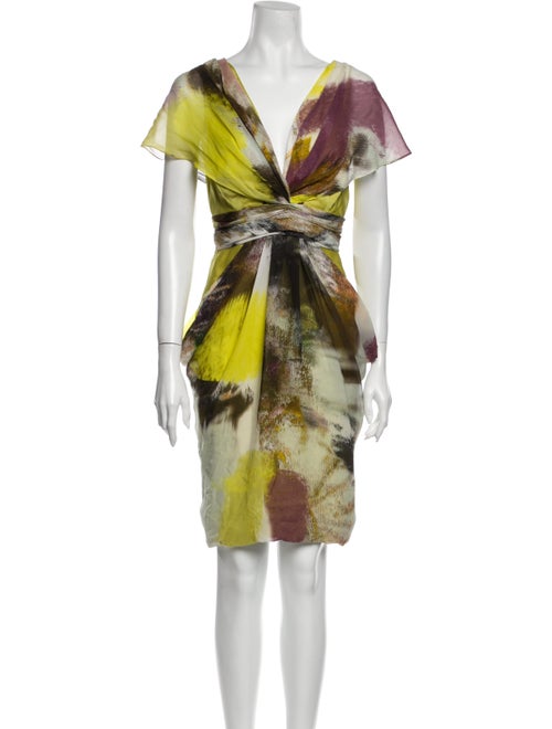 J. Mendel Silk Mini Dress Green