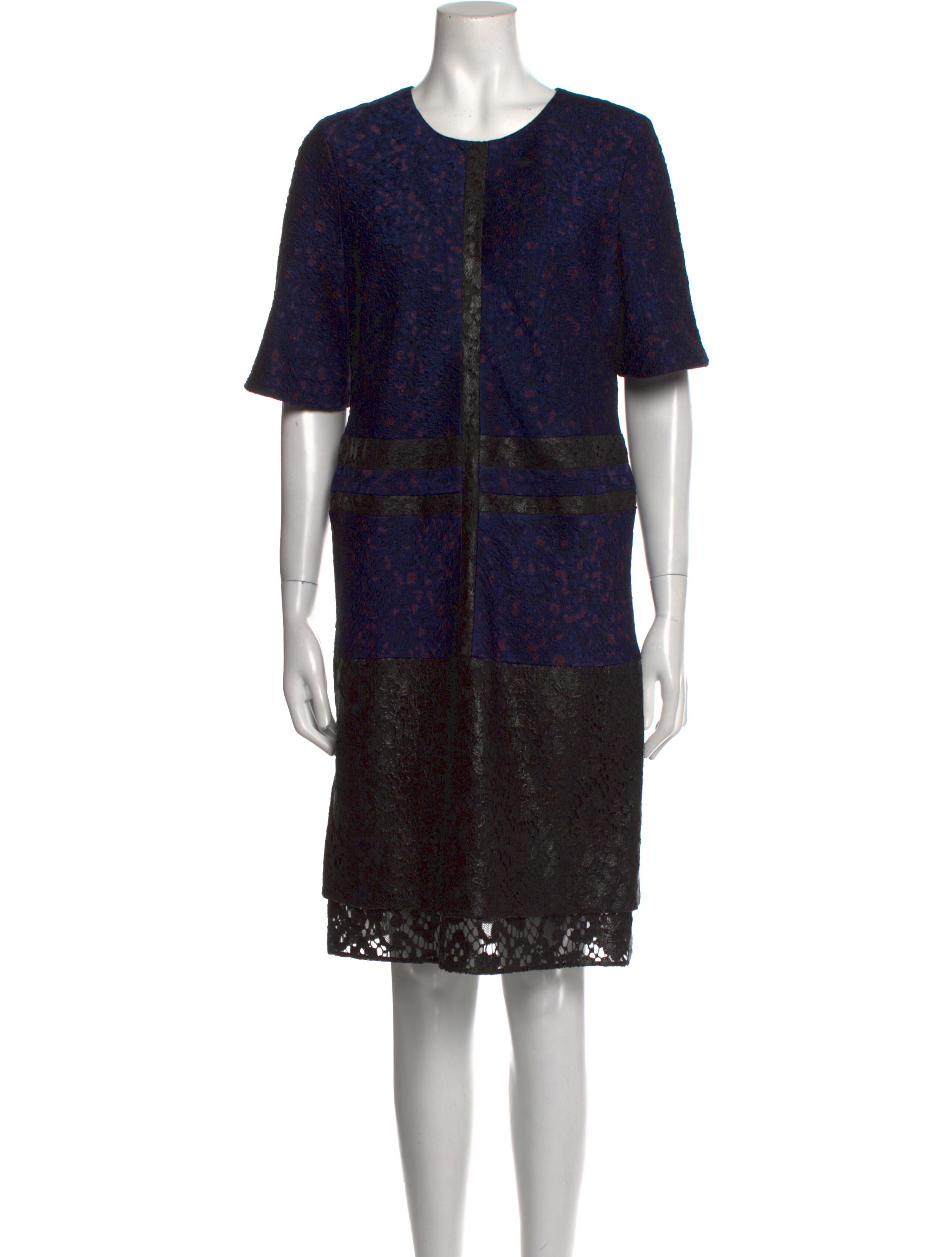 J. Mendel Lace Pattern Knee-Length Dress