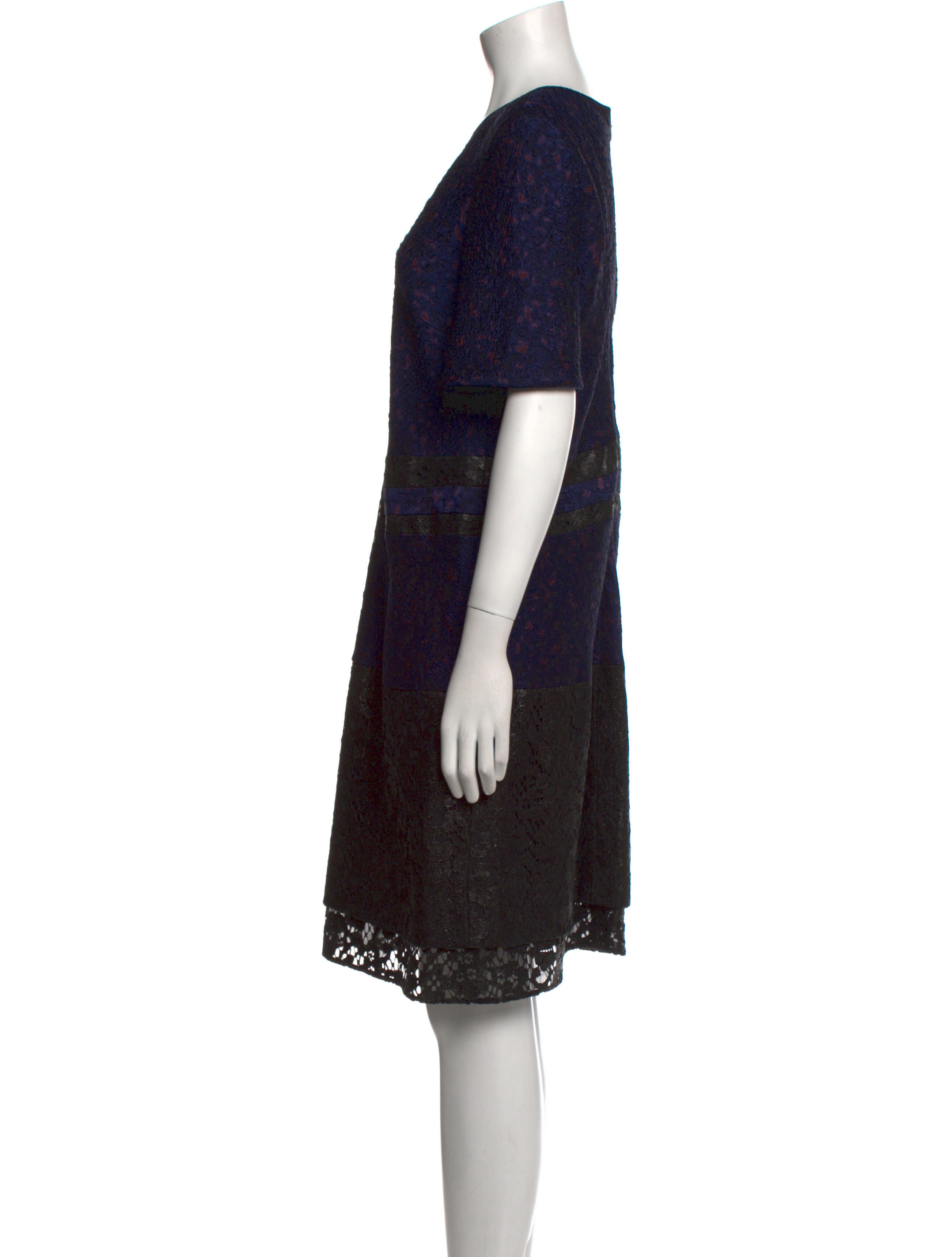 J. Mendel Lace Pattern Knee-Length Dress