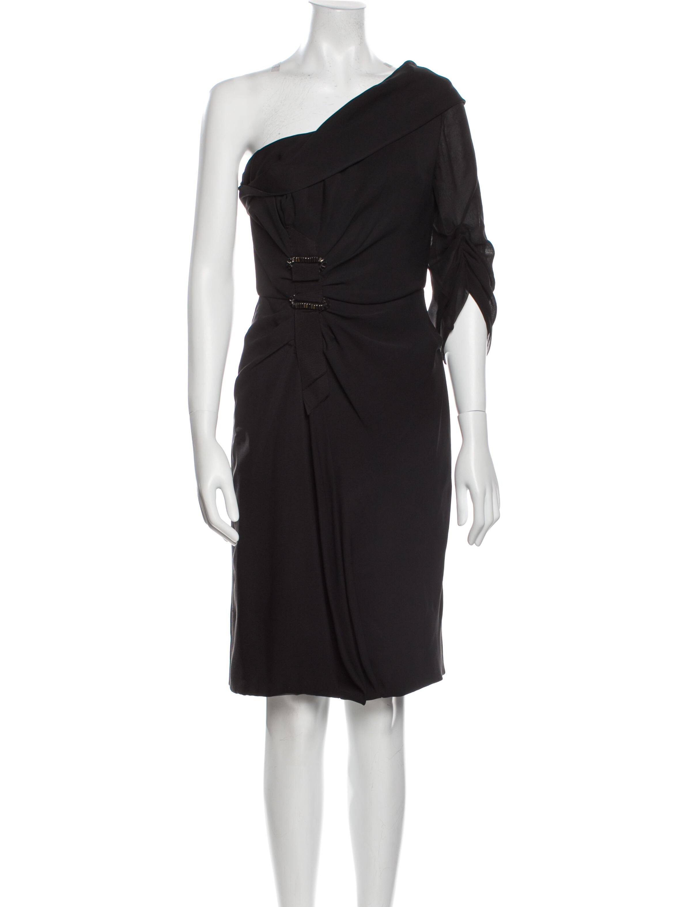 J. Mendel One-Shoulder Knee-Length Dress