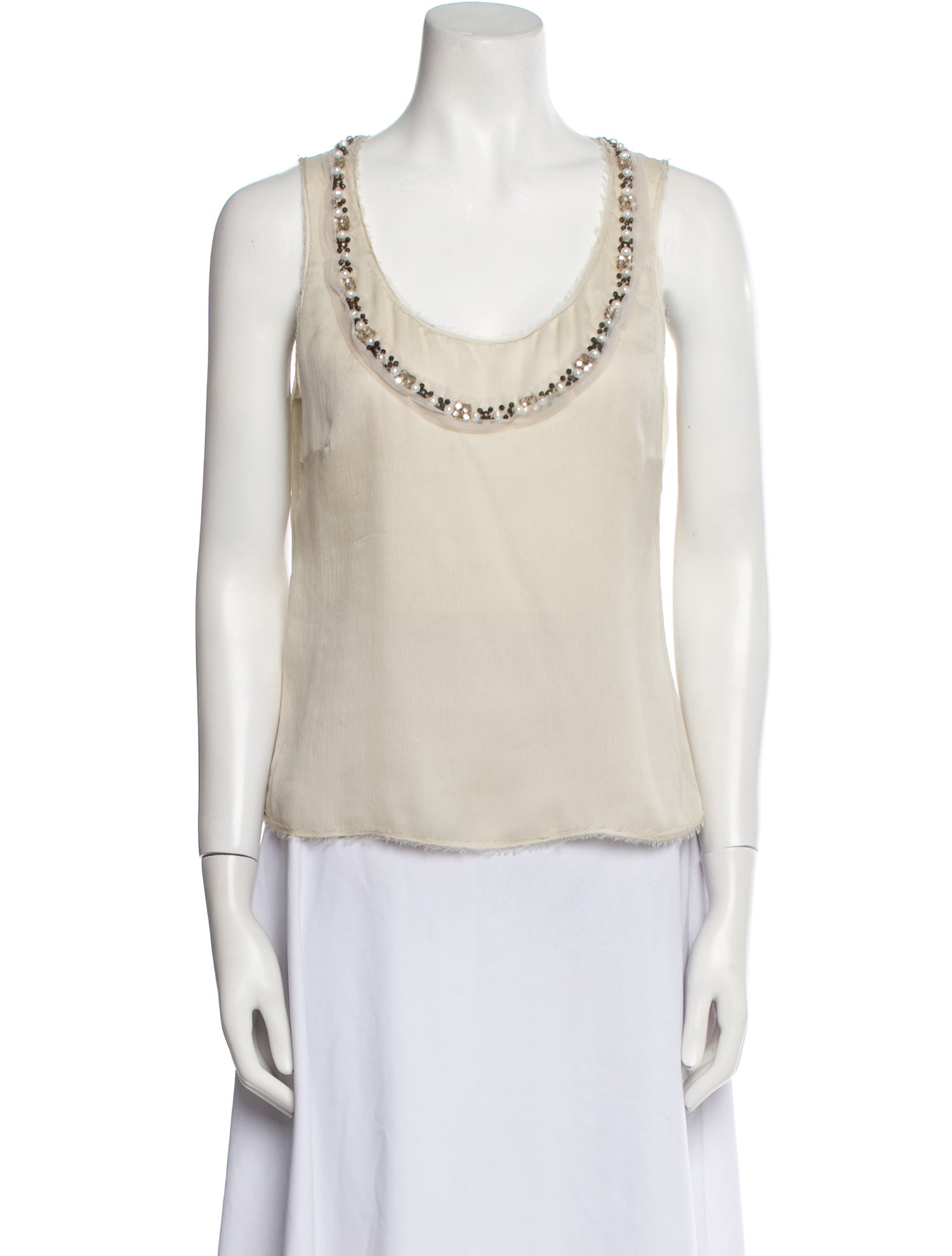 J. Mendel Silk Scoop Neck Top