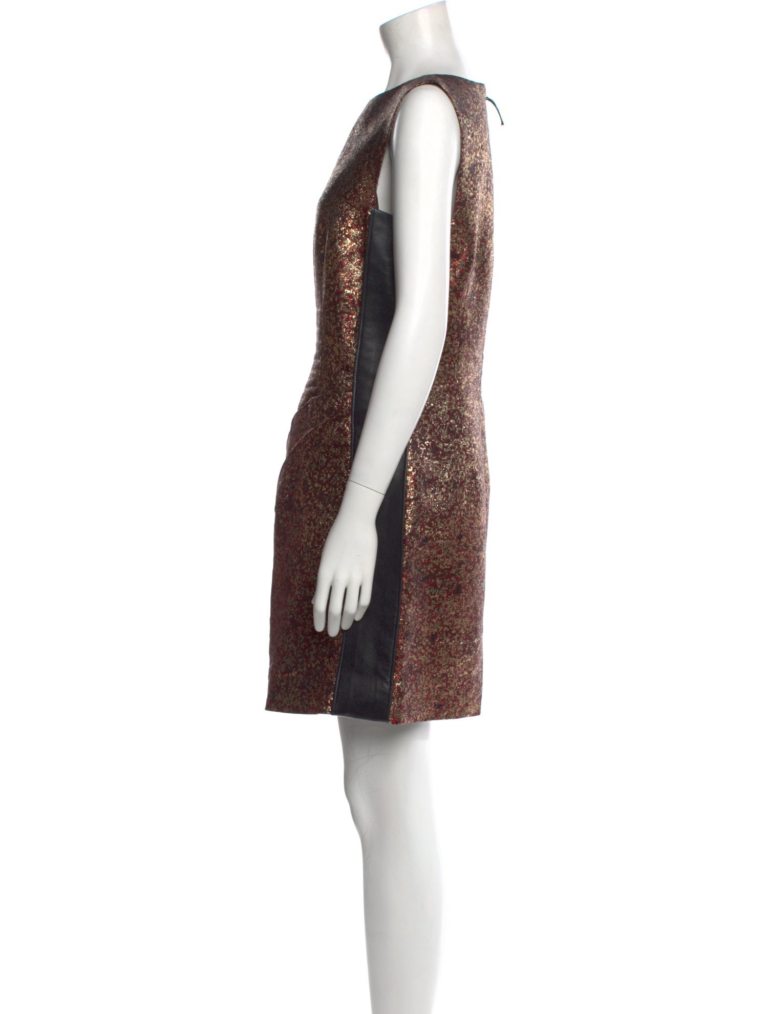 J. Mendel Bateau Neckline Mini Dress