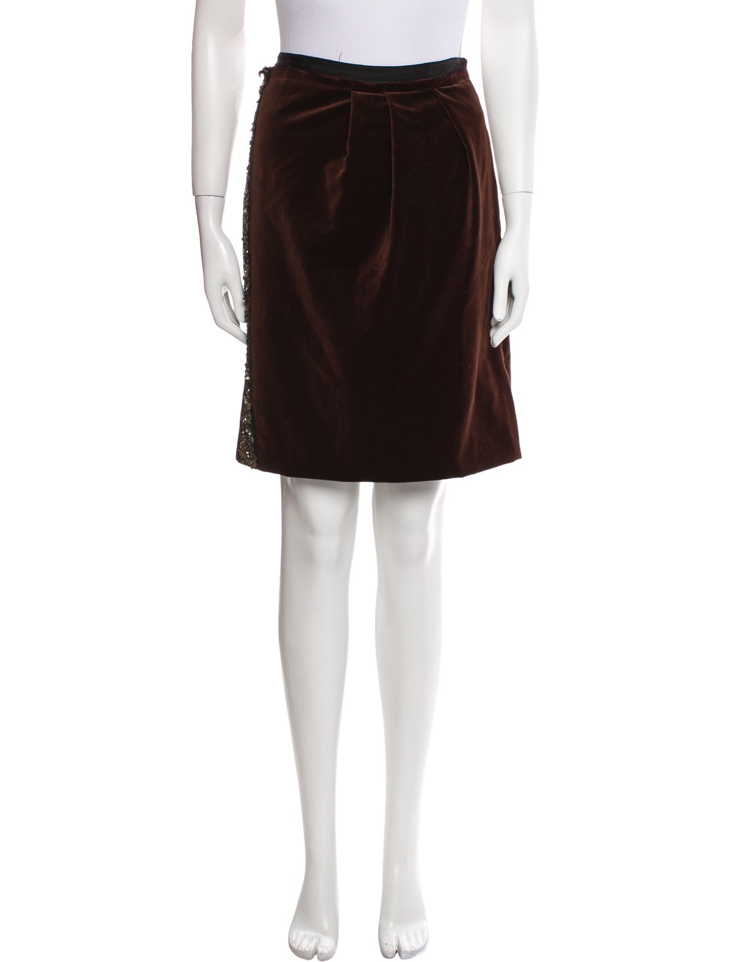 J. Mendel Leather Knee-Length Skirt
