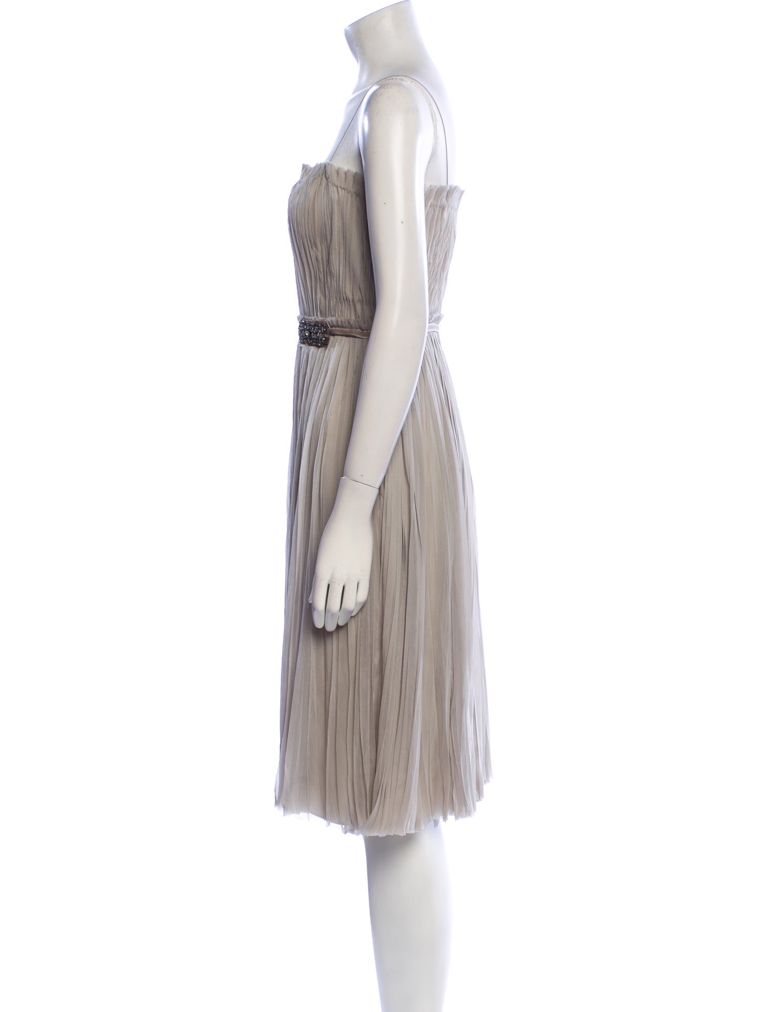 J. Mendel Square Neckline Knee-Length Dress