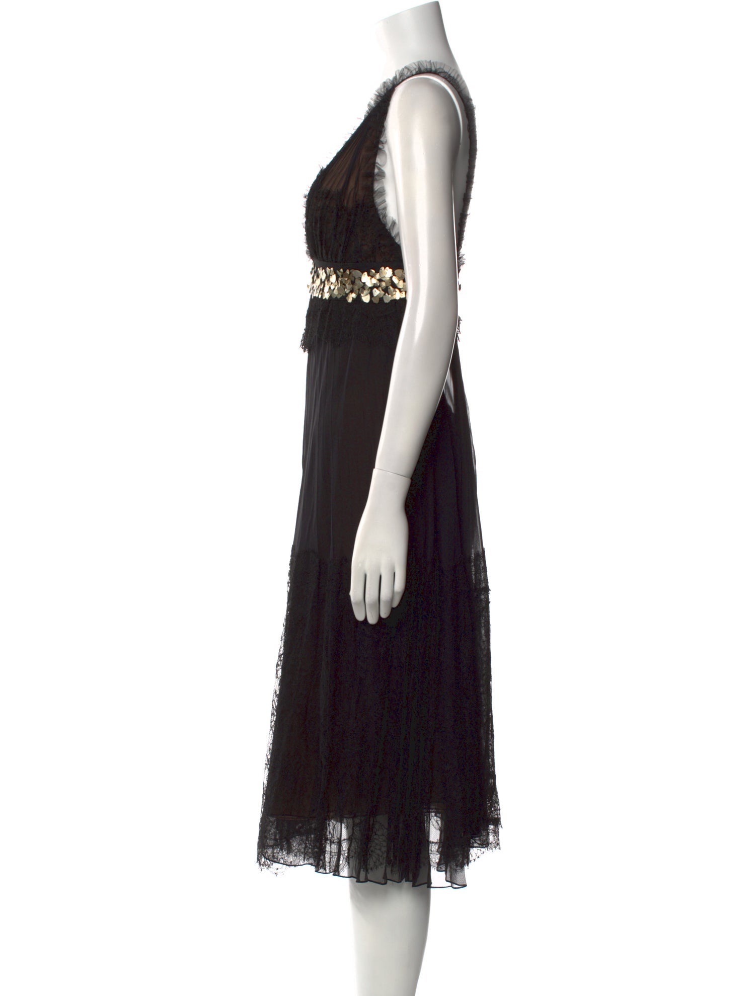 J. Mendel V-Neck Midi Length Dress