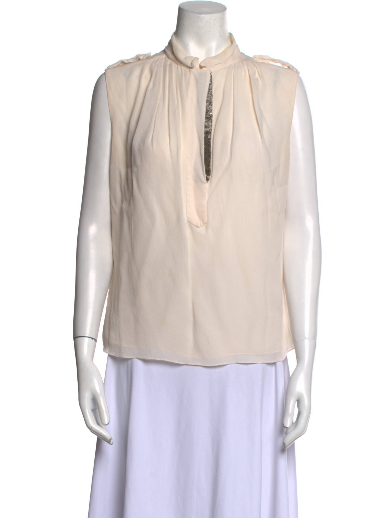 J. Mendel Silk Mock Neck Blouse