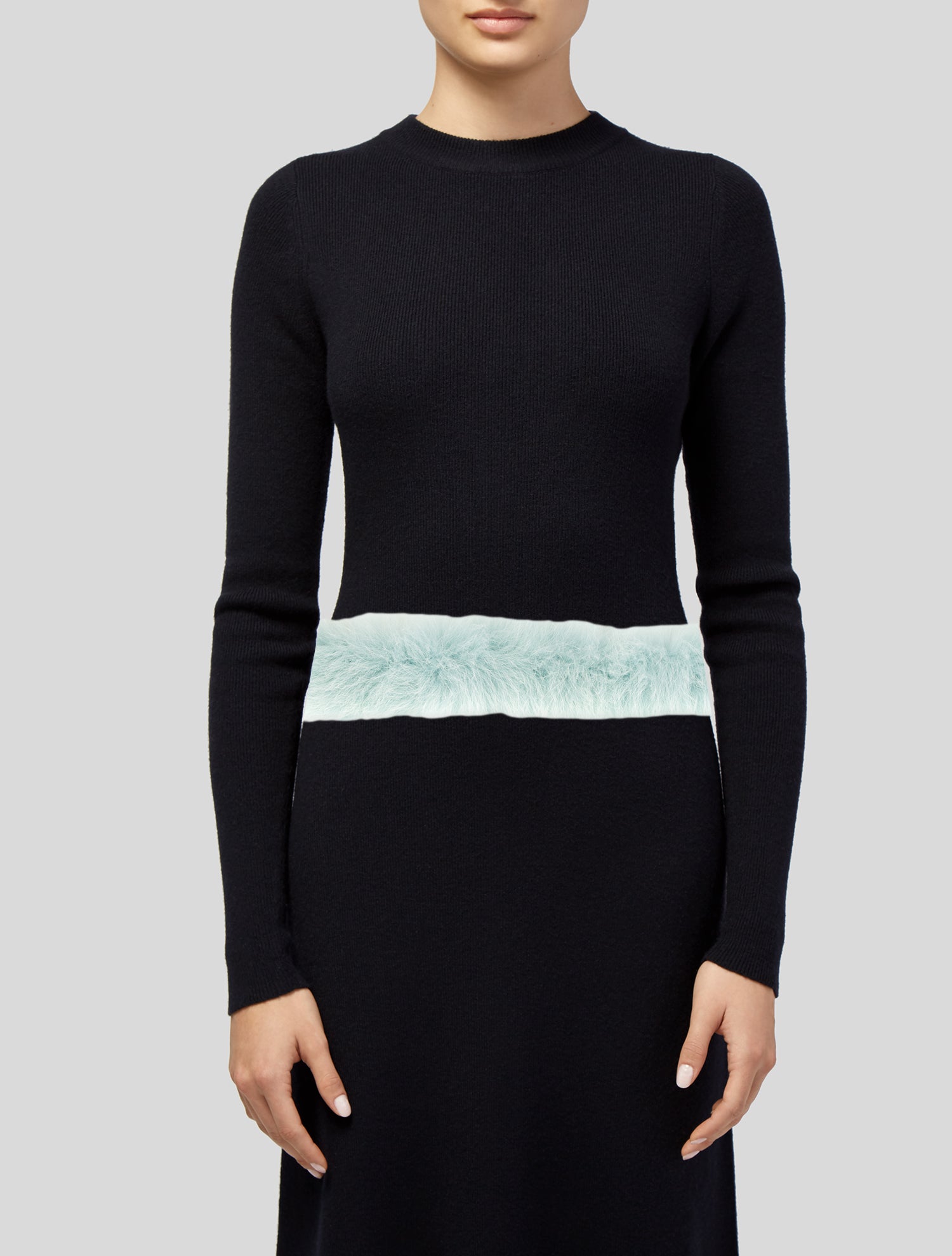 J. Mendel Wide Faux Fur Waist Belt
