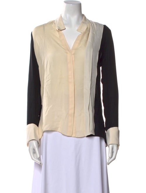 J. Mendel Silk V-Neck Button-Up Top