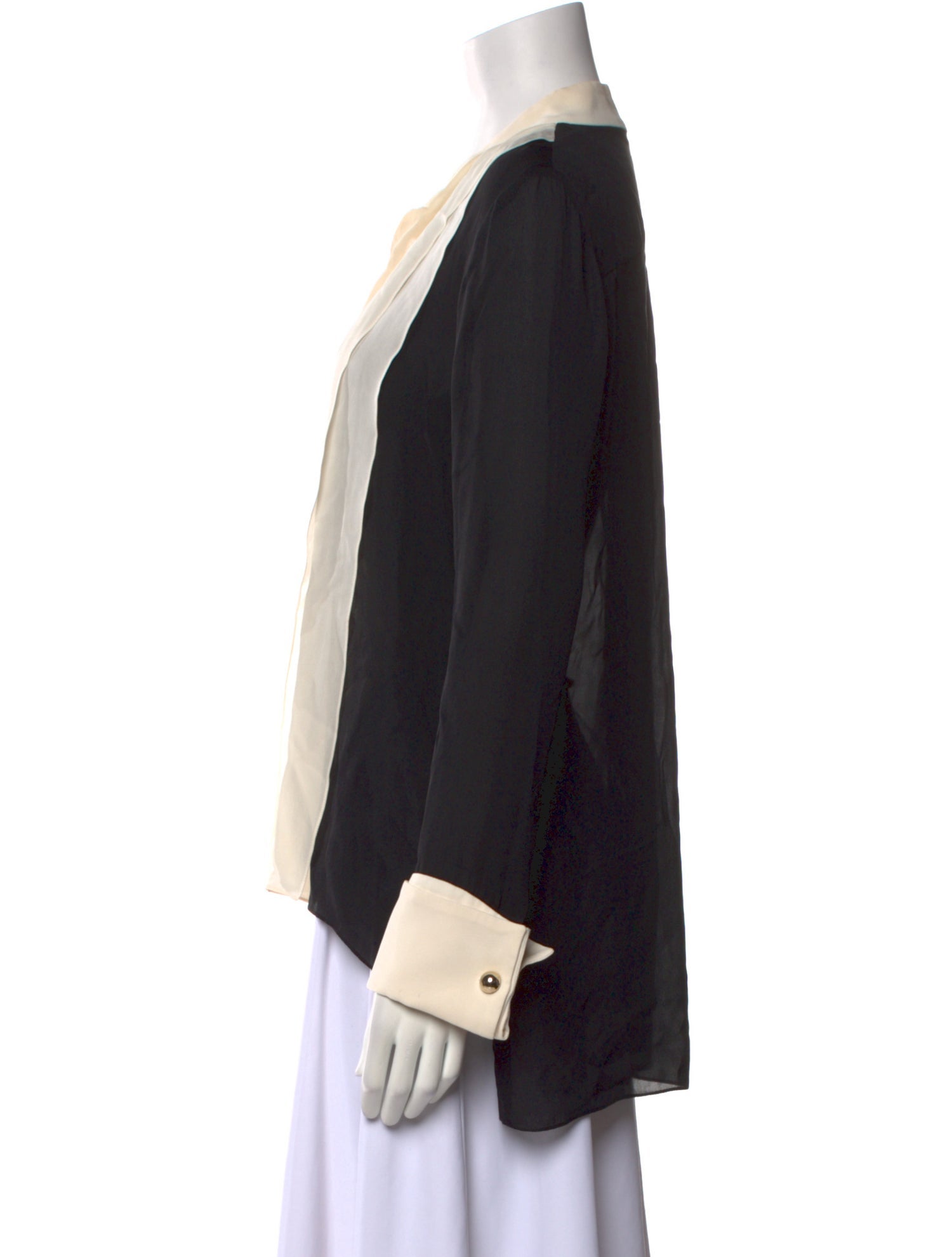 J. Mendel Silk V-Neck Button-Up Top