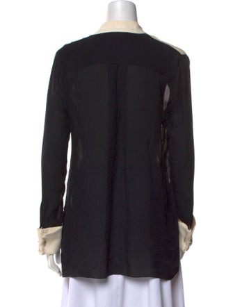 J. Mendel Silk V-Neck Button-Up Top