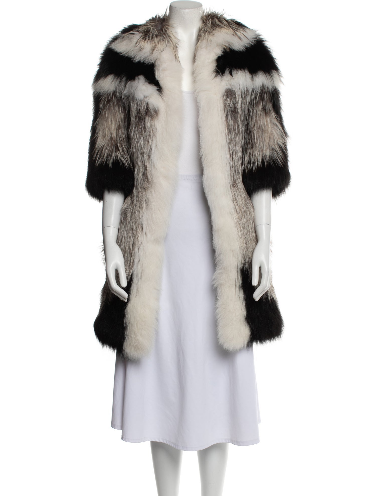 J. Mendel Fur Colorblock Pattern Fur Coat