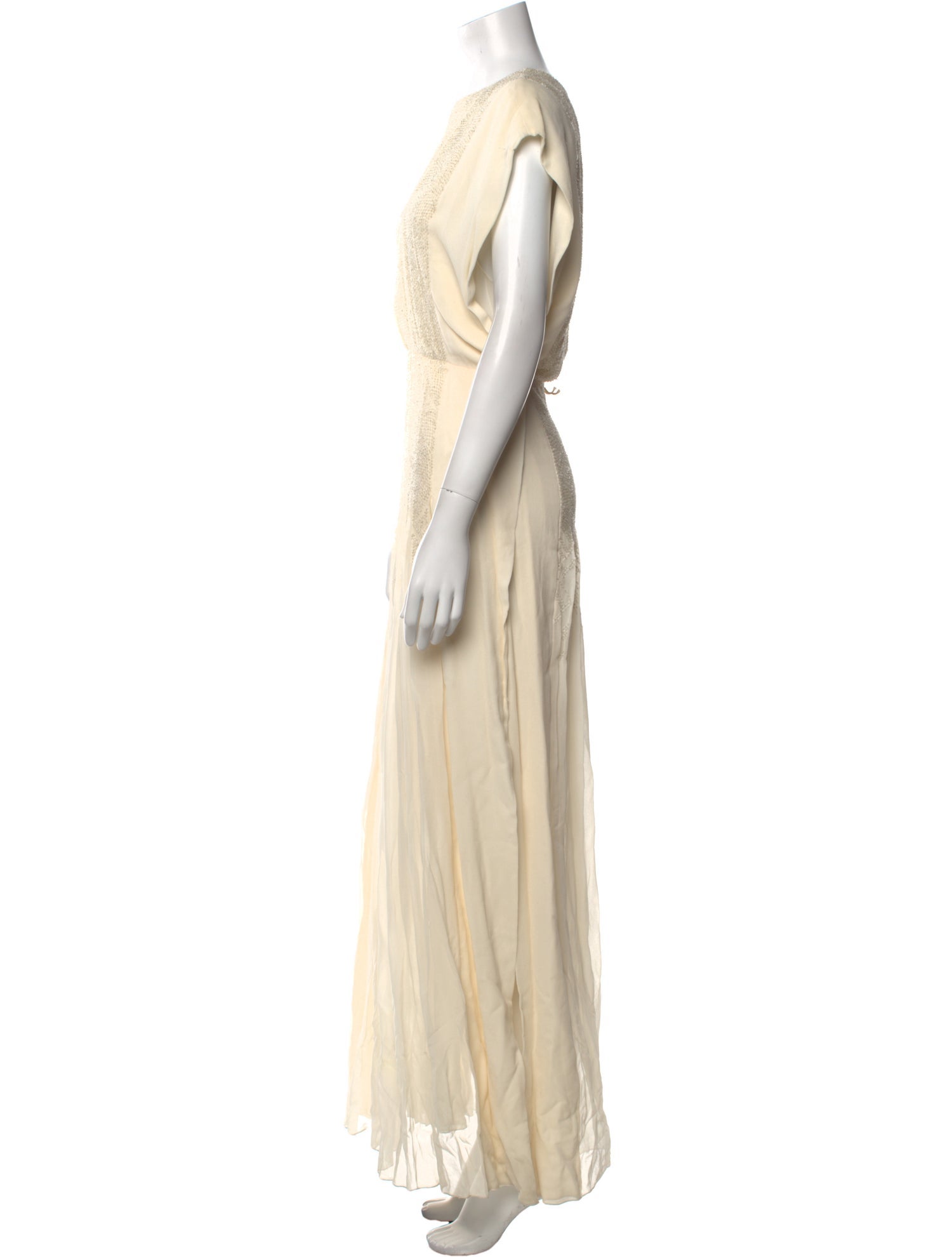 J. Mendel Crew Neck Long Dress