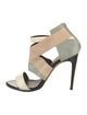 J. Mendel Leather Colorblock Pattern Sandals