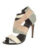 J. Mendel Leather Colorblock Pattern Sandals